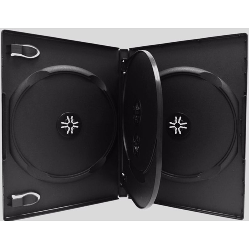 Premium Quad DVD case 14mm with tray (Black)