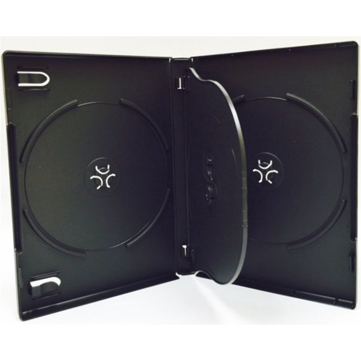Quad DVD case with tray 22mm (Black)